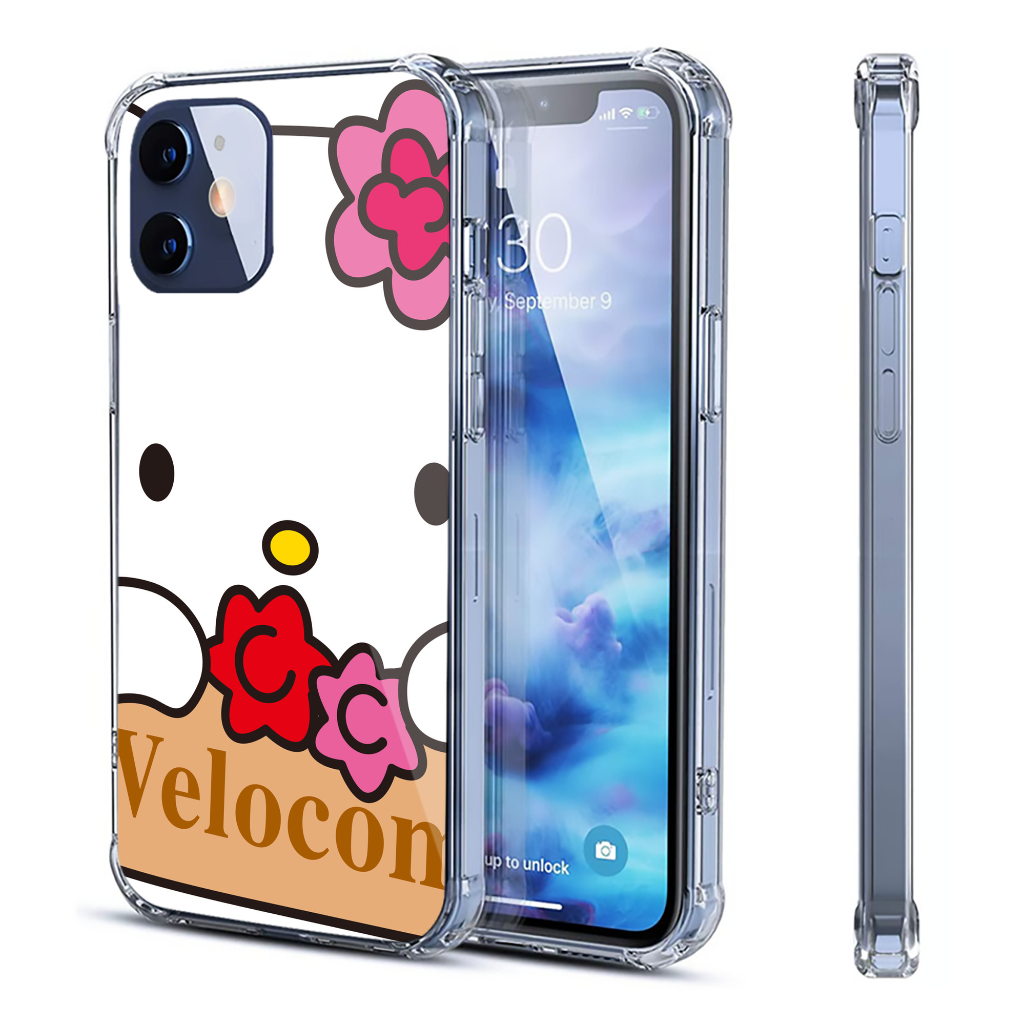 （画像用） Hello Kitty ハローキティ 【iPhone 12シリーズ対応】透明スマホケース（クリアソフトケース）